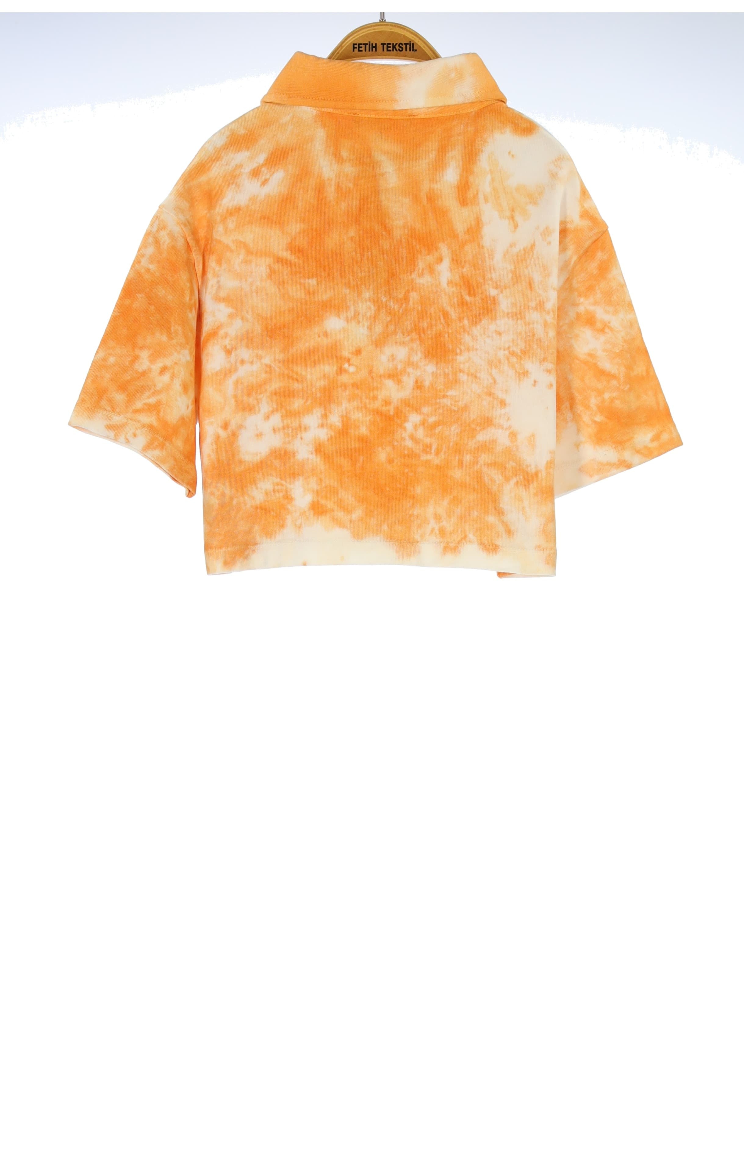 POCKET DETAILS CROP TIE DYE POLO T-SHIRT 2