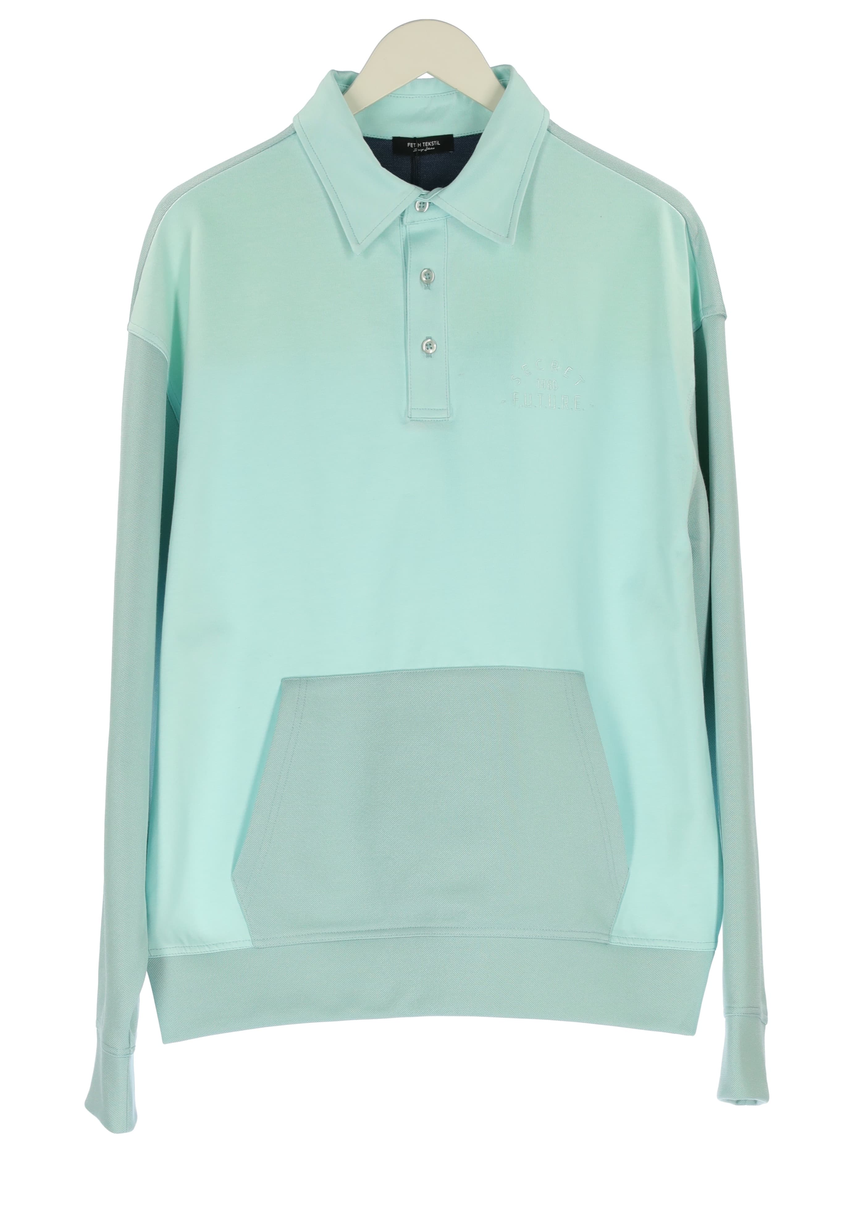 POLO COLLAR BLOCKED SWEATSHIRT