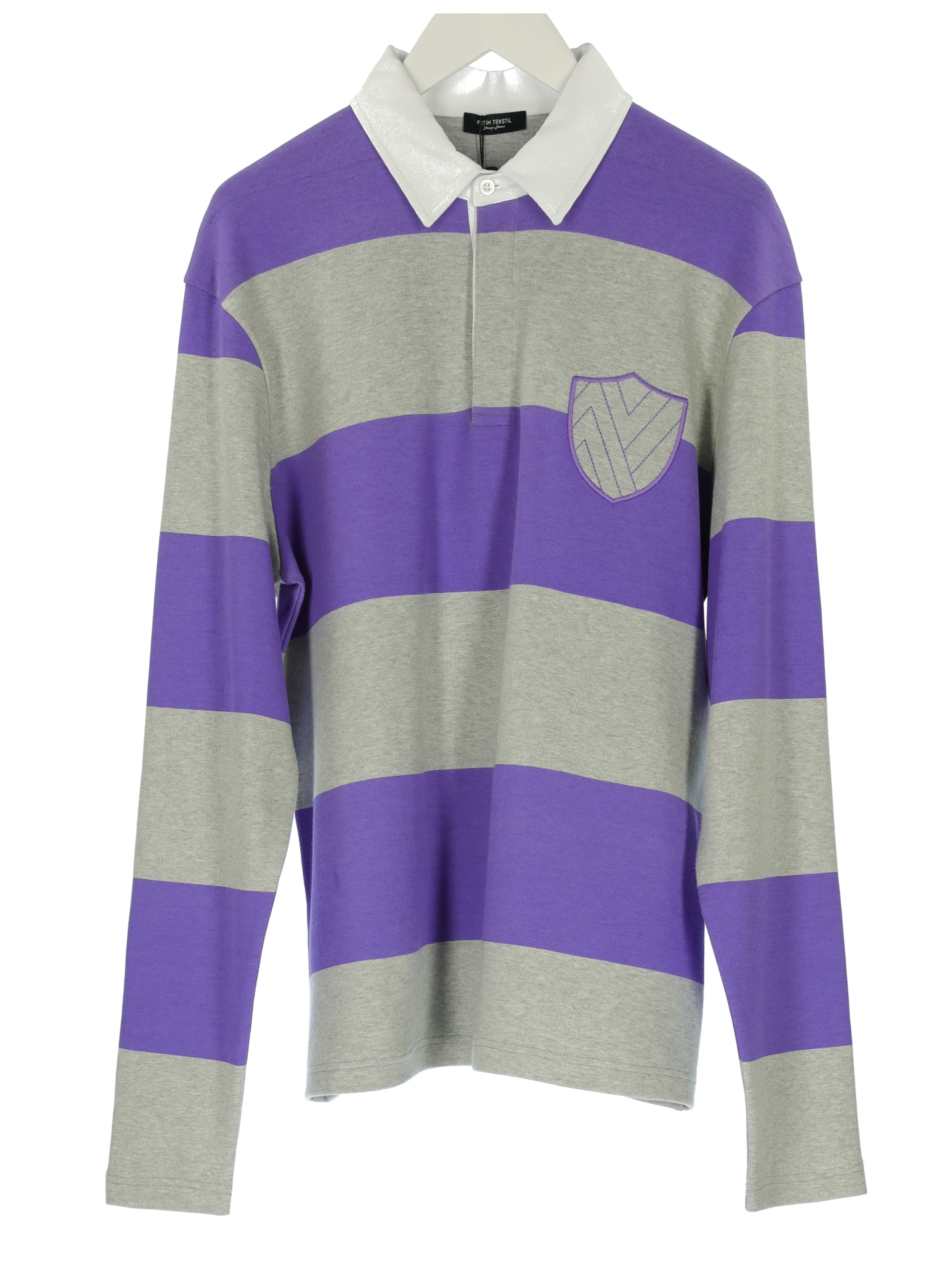 PRINTED  POLO T-SHIRT WITH APPLIQUE EMBROIDERY