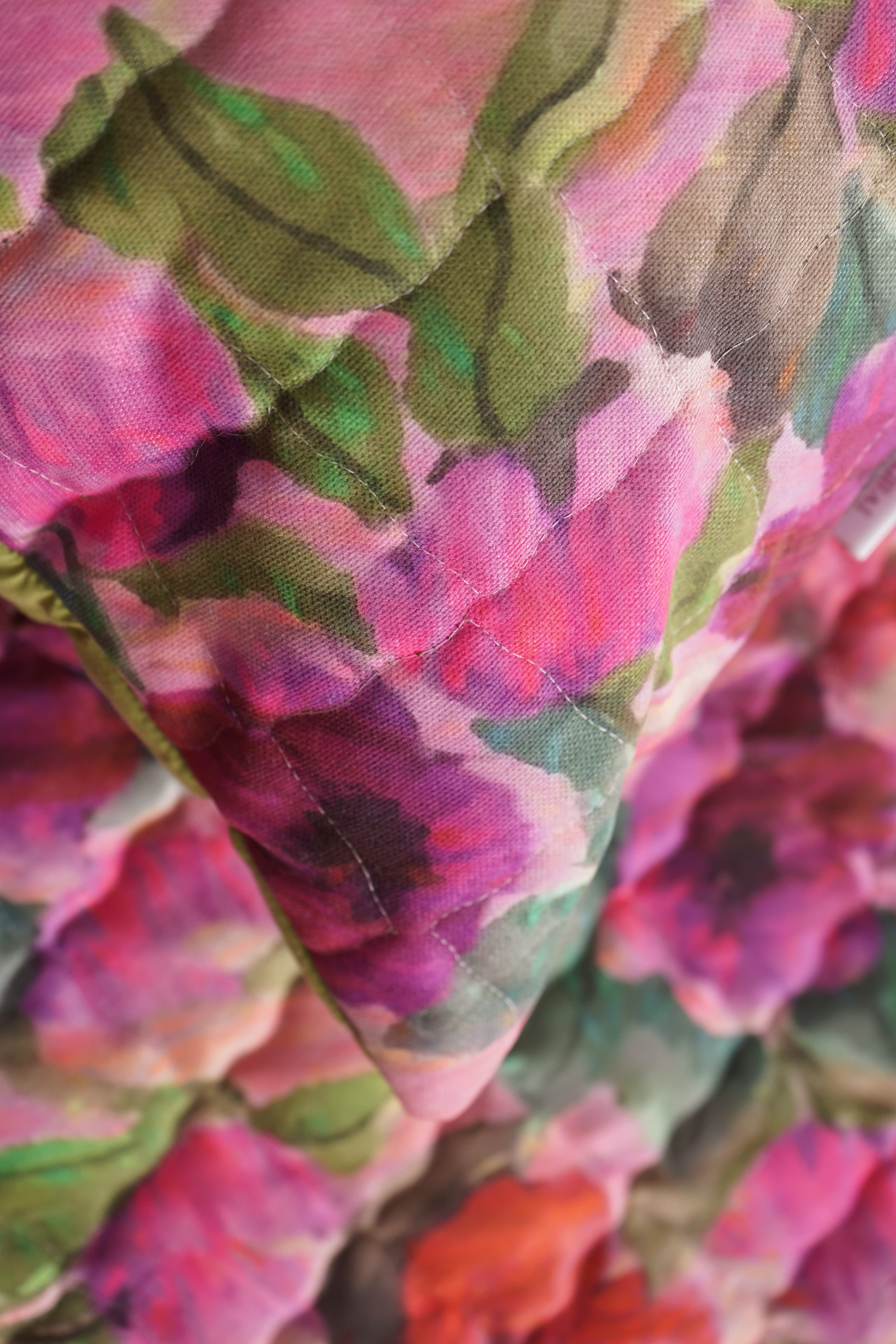 Pinky Floral Kapitoneli Yatak Örtüsü 3