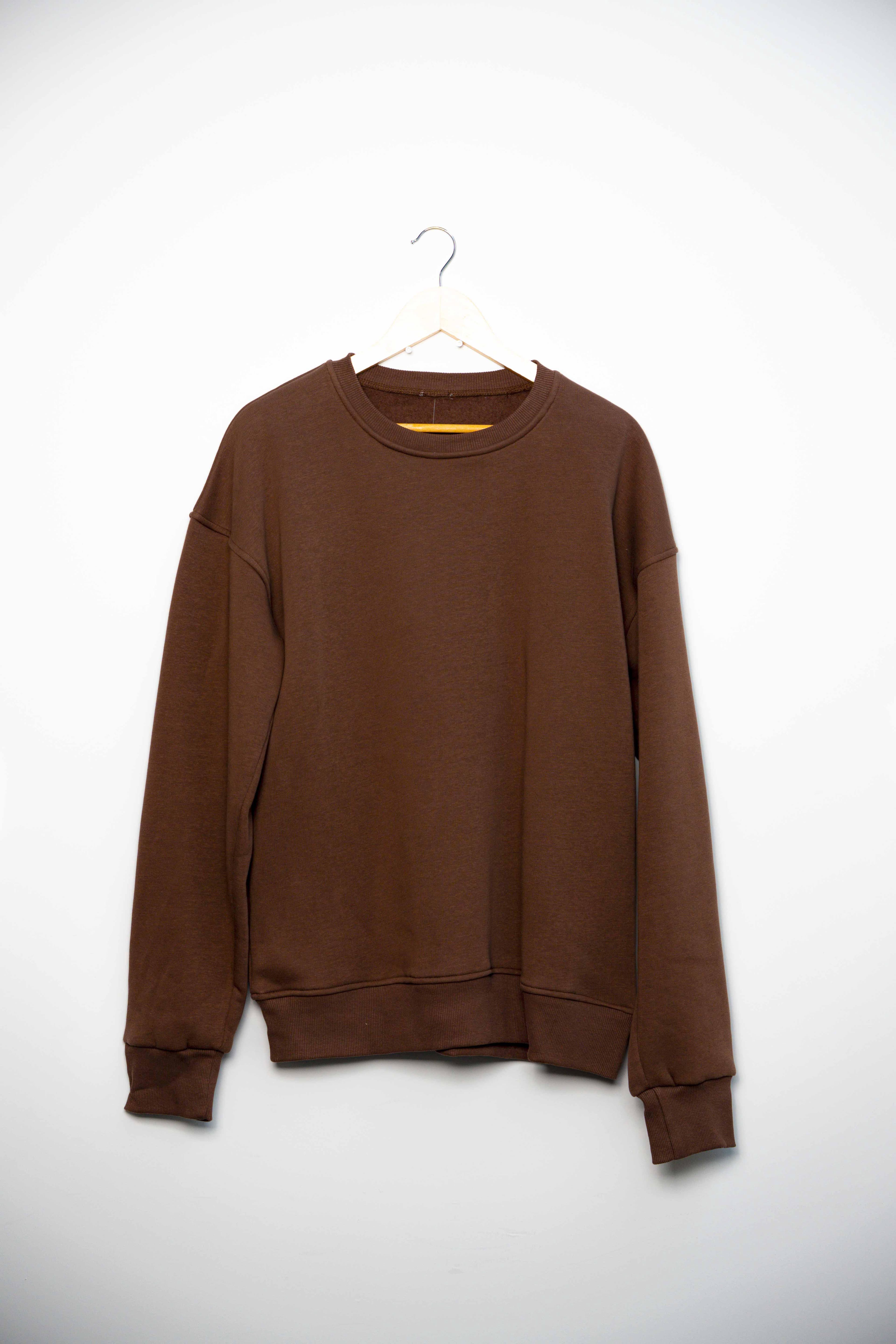 Bisiklet yaka 3 ip şardonlu sweatshirt