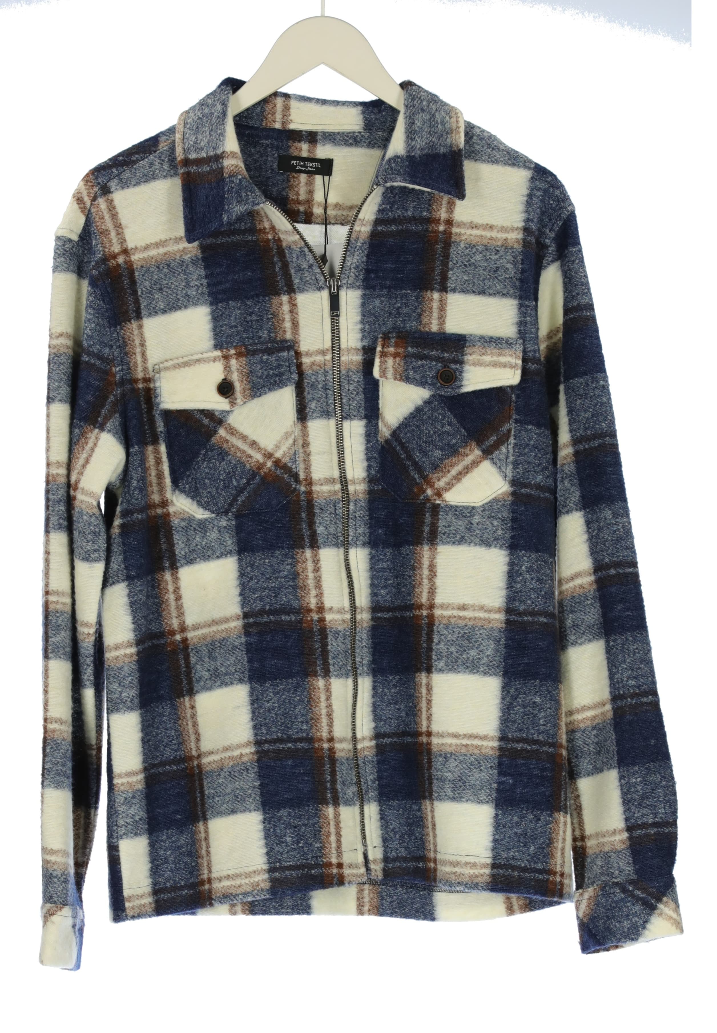 CHECKED ZIPPER OVERSHIRT