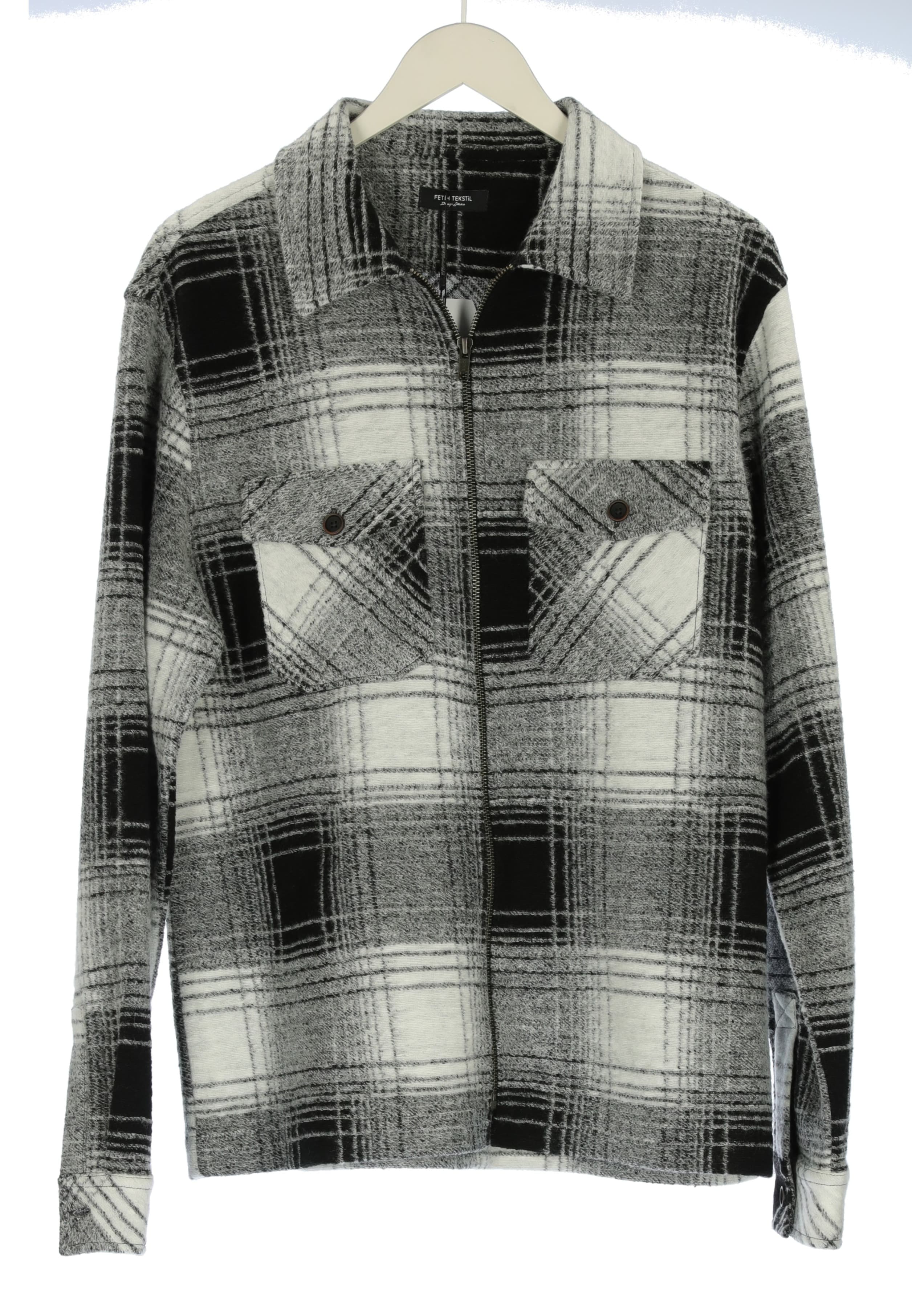 CHECKED ZIPPER OVERSHIRT