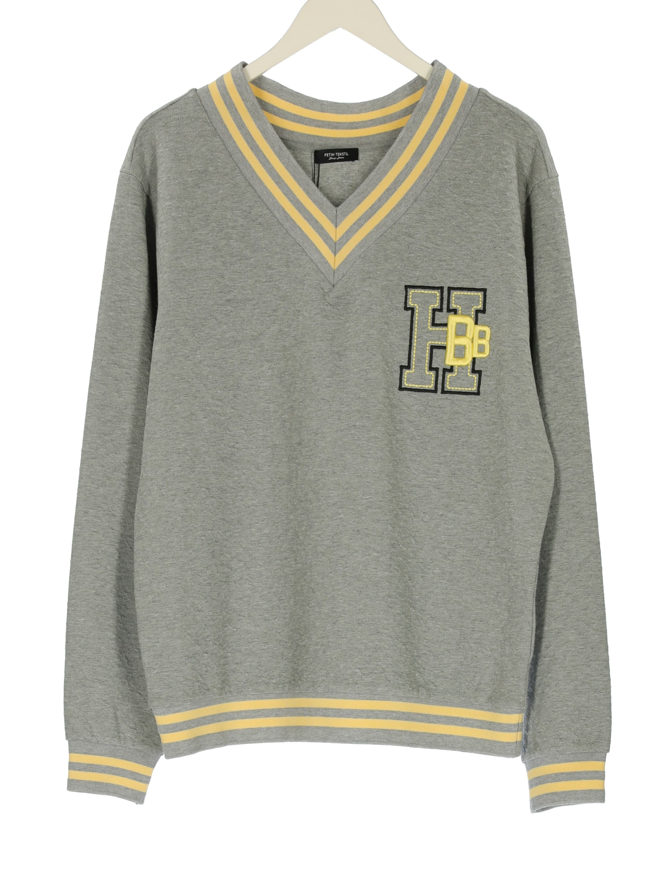 EMBROIDERED V-NECK SWEATSHIRT